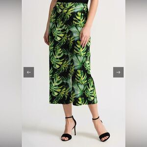 Joseph Ribkoff Cropped Monstera Print Pants NWOT